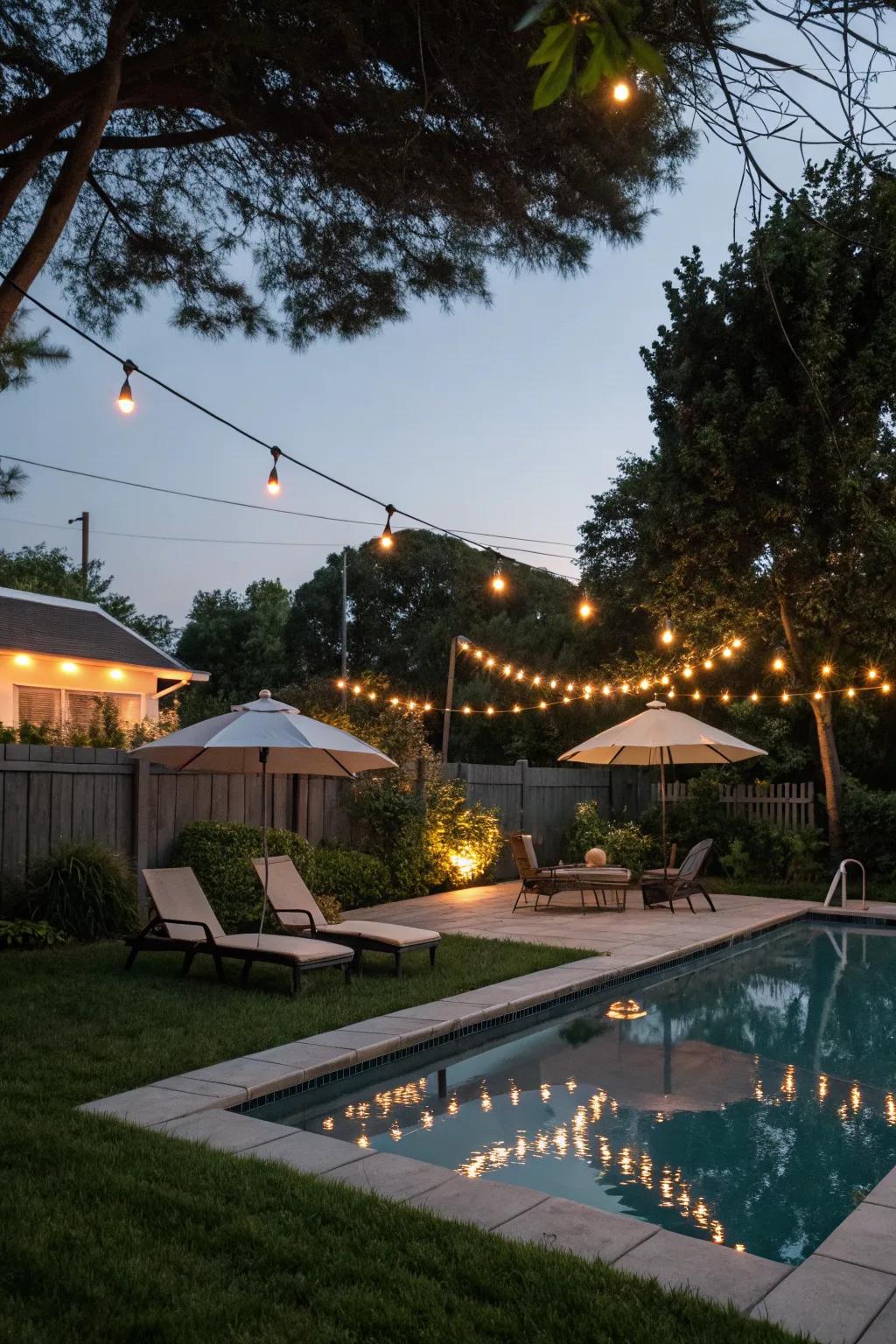 Illuminate your backyard for magical evenings with strategic lighting.
