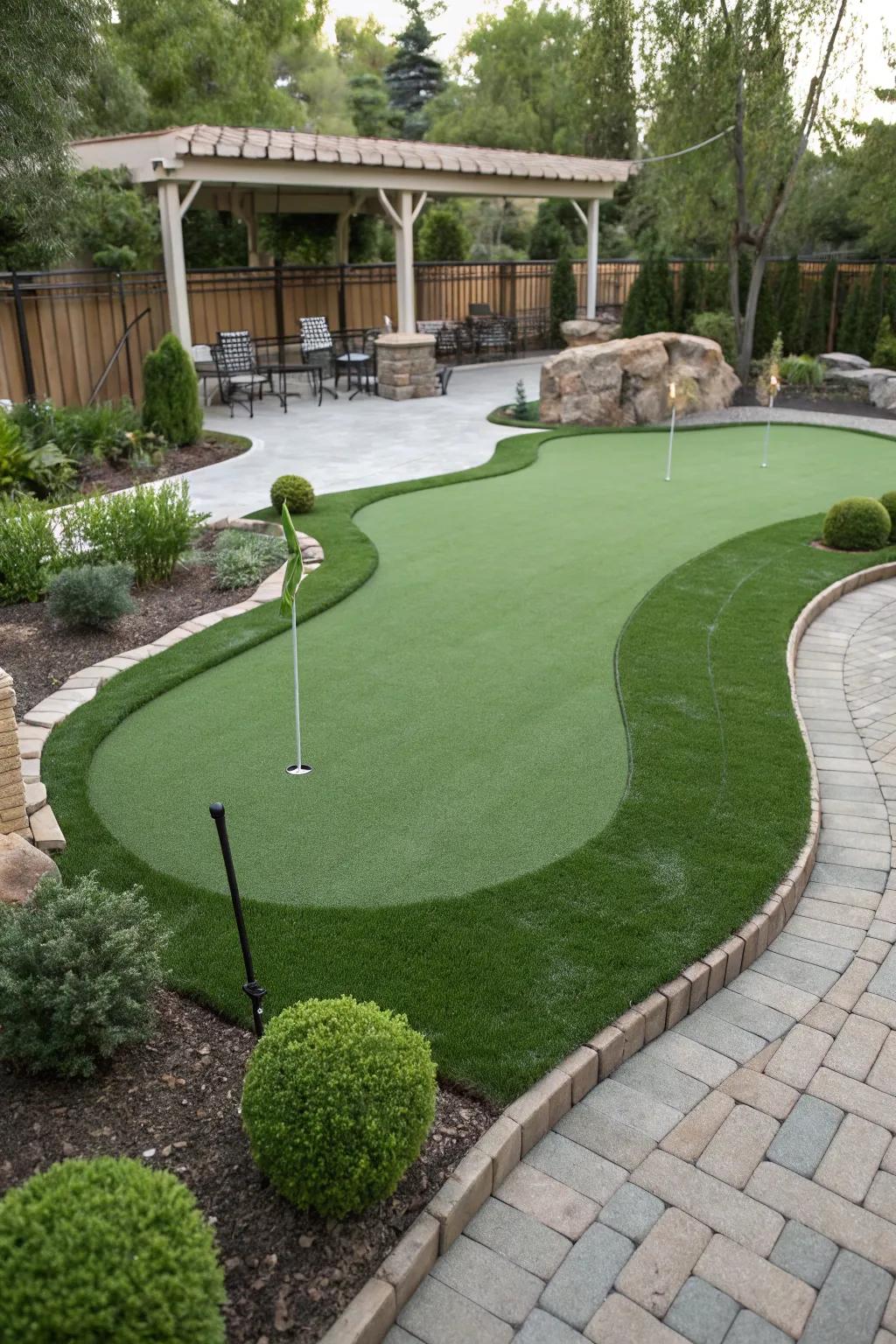 Custom contours add challenge to your putting green.