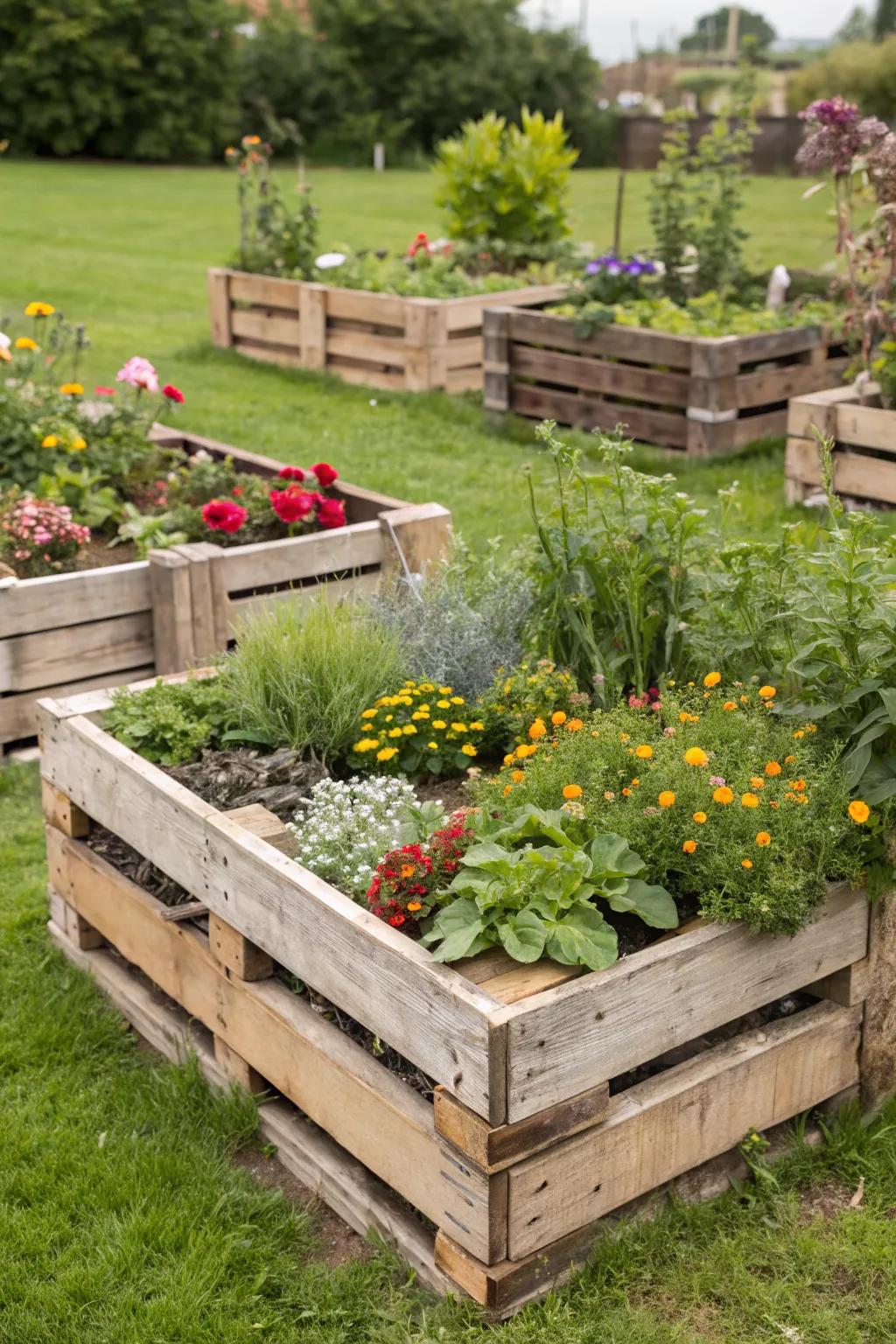 Pallet beds are a sustainable and charming choice.