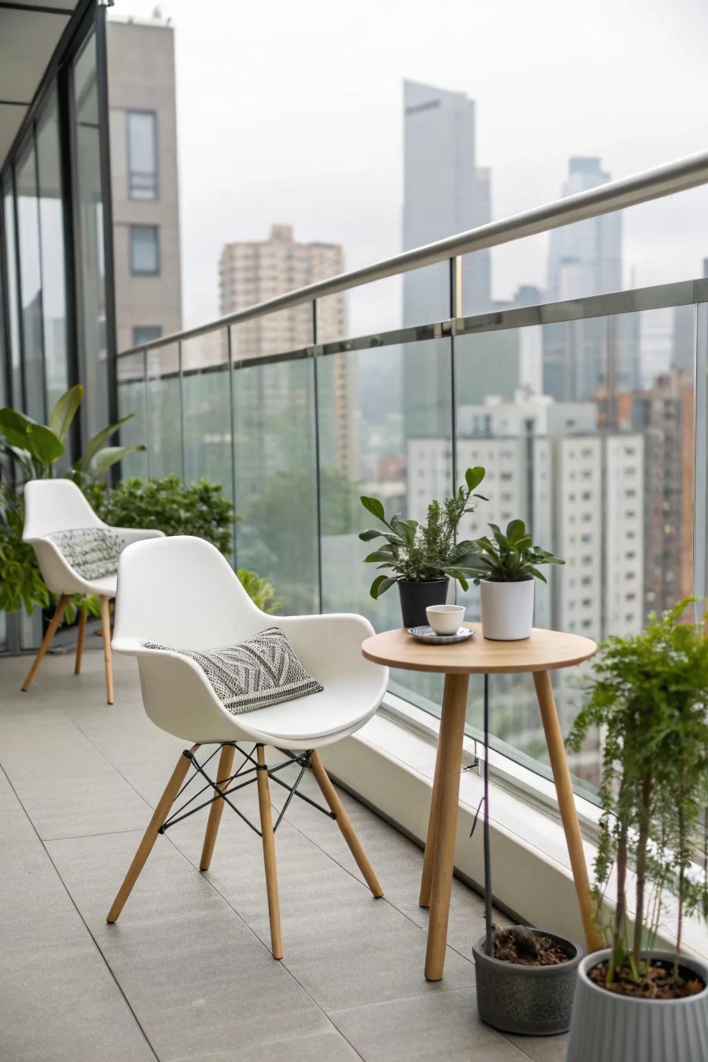 Embrace modern elegance on your balcony.