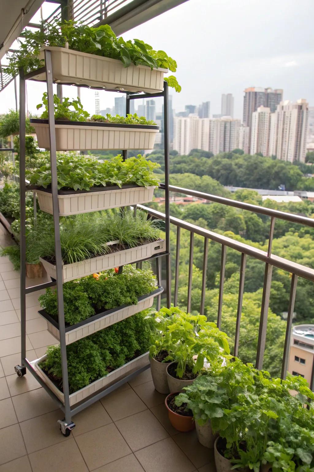 A multi-level plant arrangement adding depth and dimension.