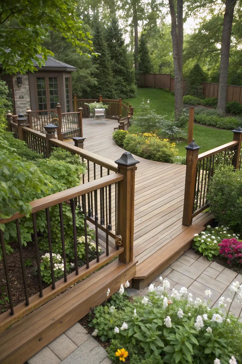 Seamlessly integrated railings for a harmonious outdoor space.