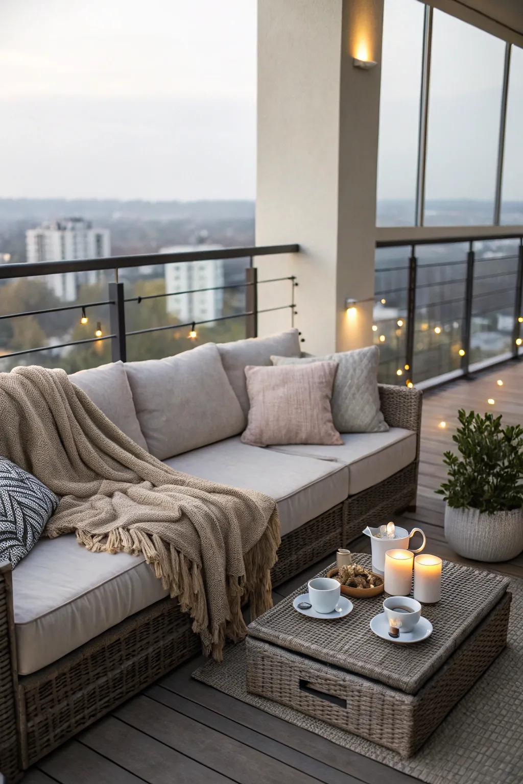 Outdoor sofas create a living room feel outdoors.