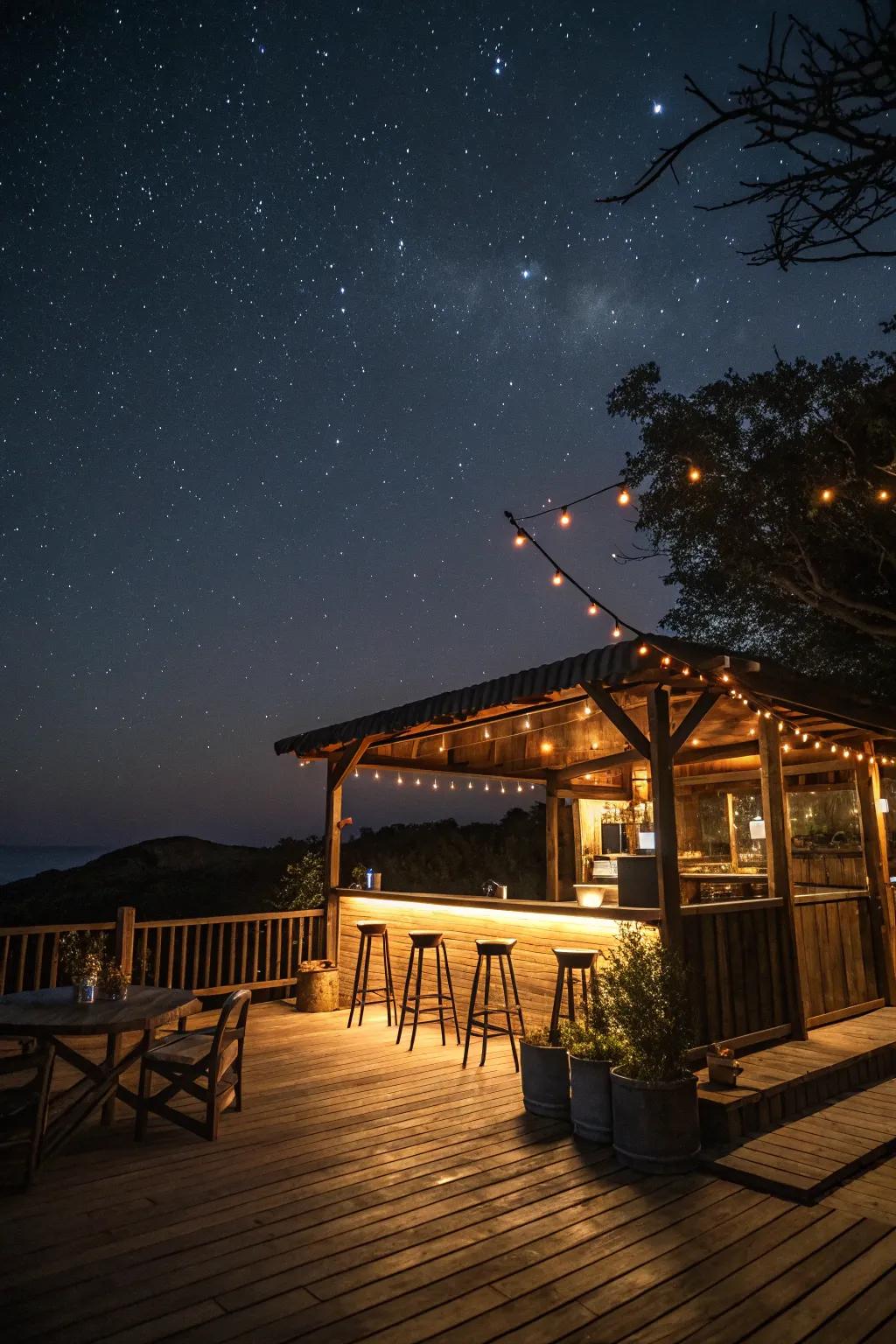 Let your bar shine bright under the stars.
