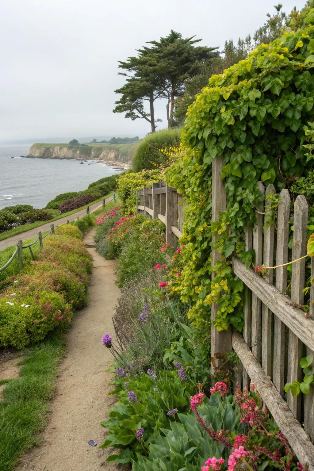 A living fence with plants offers a unique blend of nature and design.