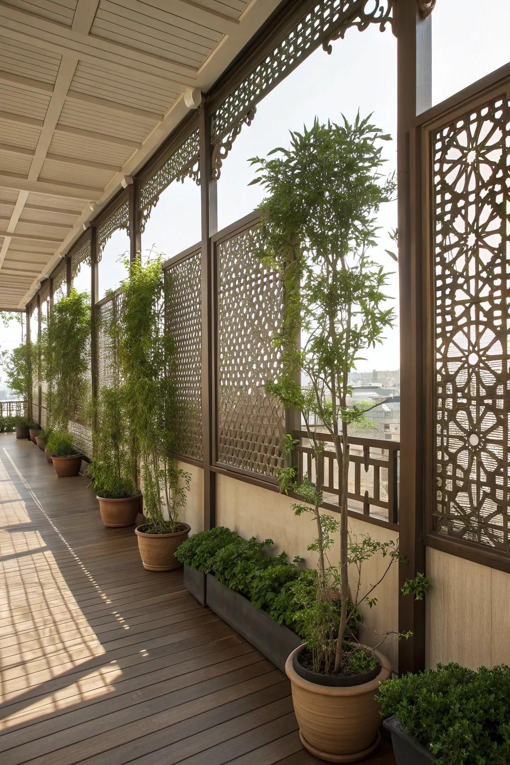 Privacy screens turn your balcony into a private oasis.
