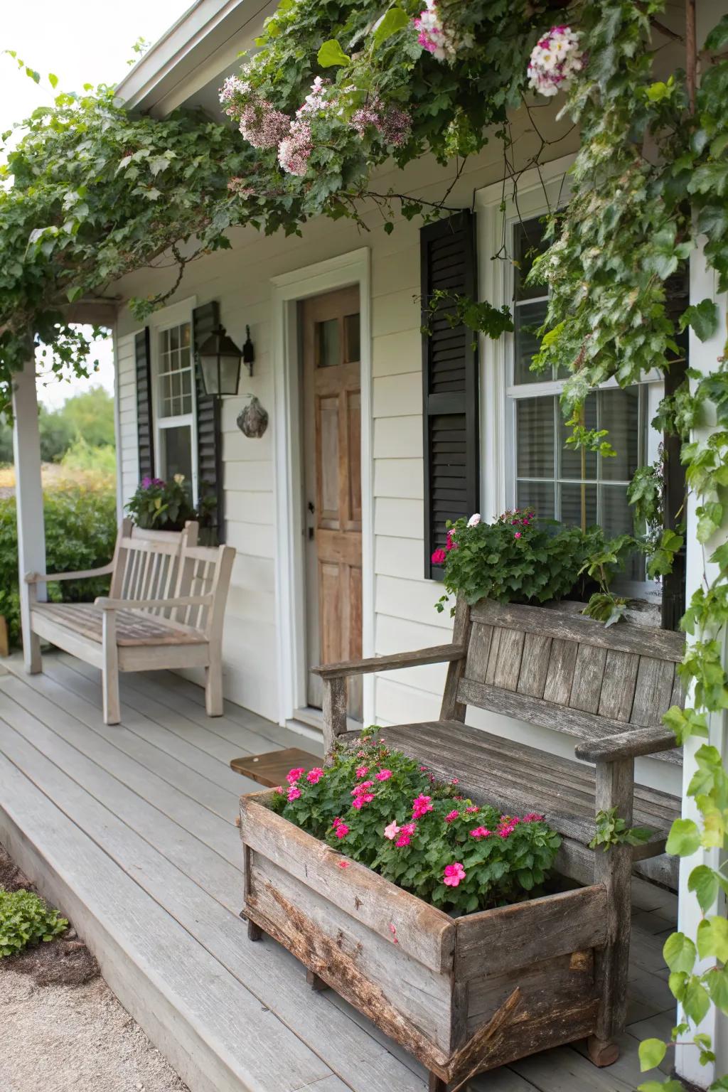 Rustic wood elements add warmth and charm.