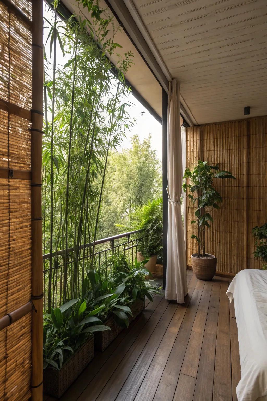 A private oasis with natural privacy screens.