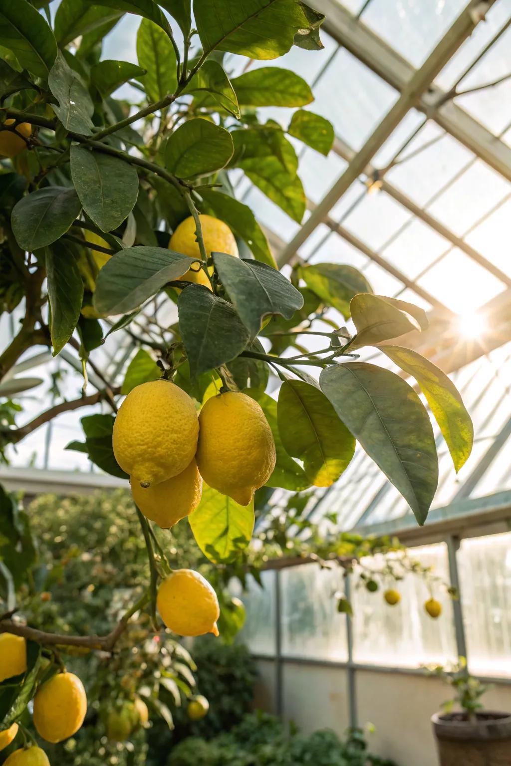 Lemons bringing a splash of sunshine to the greenhouse, ready to zest up your life.