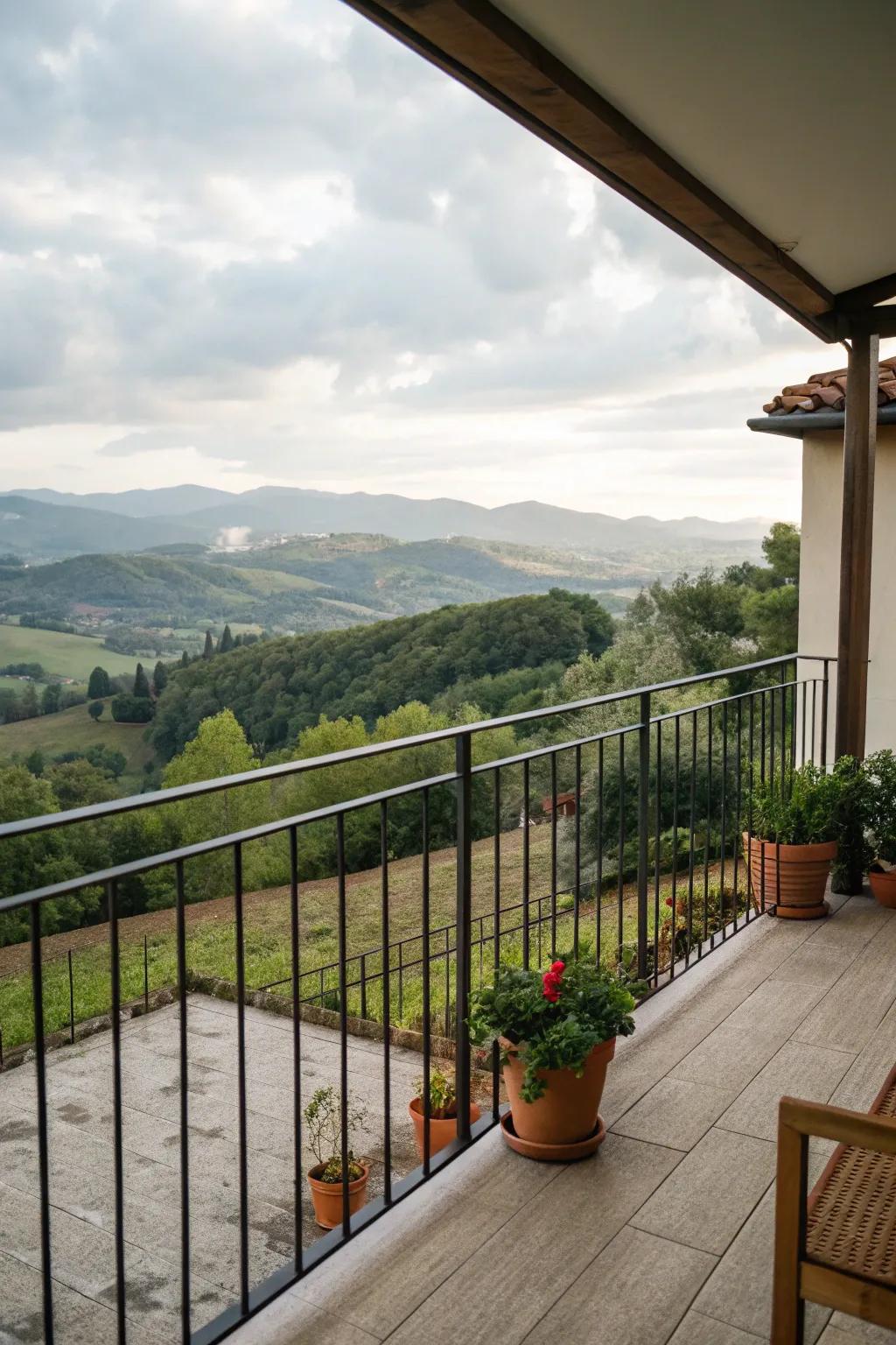 Enjoy unobstructed views with sleek, thin railings.