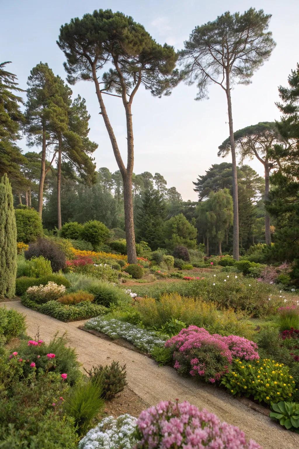 A multi-layered garden design offers diverse habitats for birds.