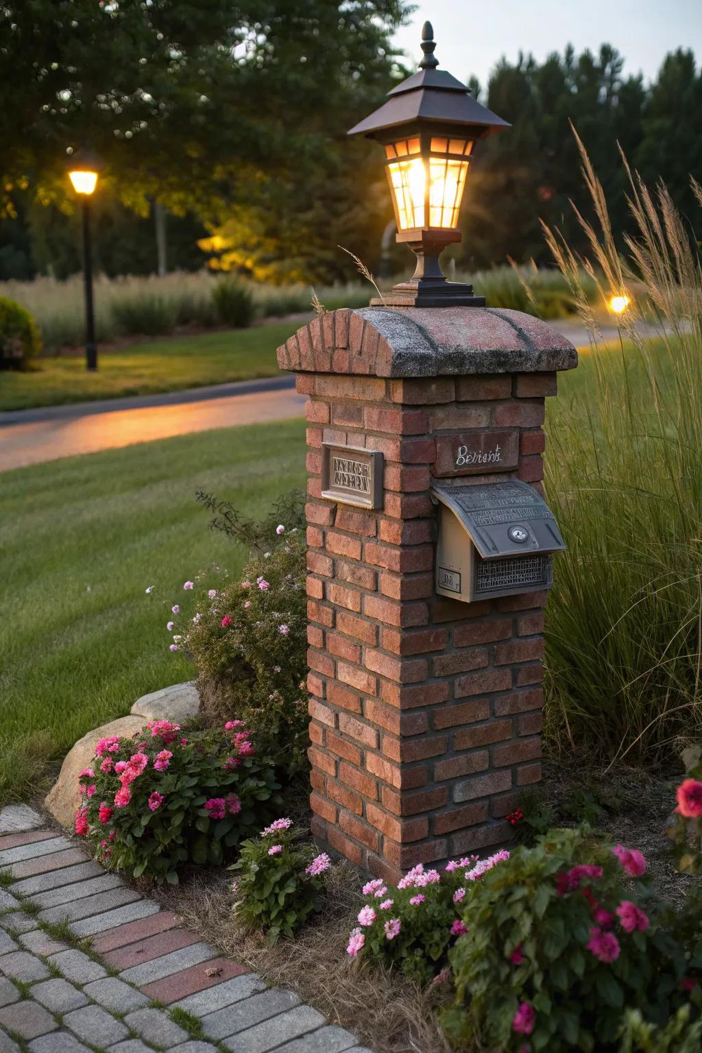 Light up the night with an illuminating mailbox design.