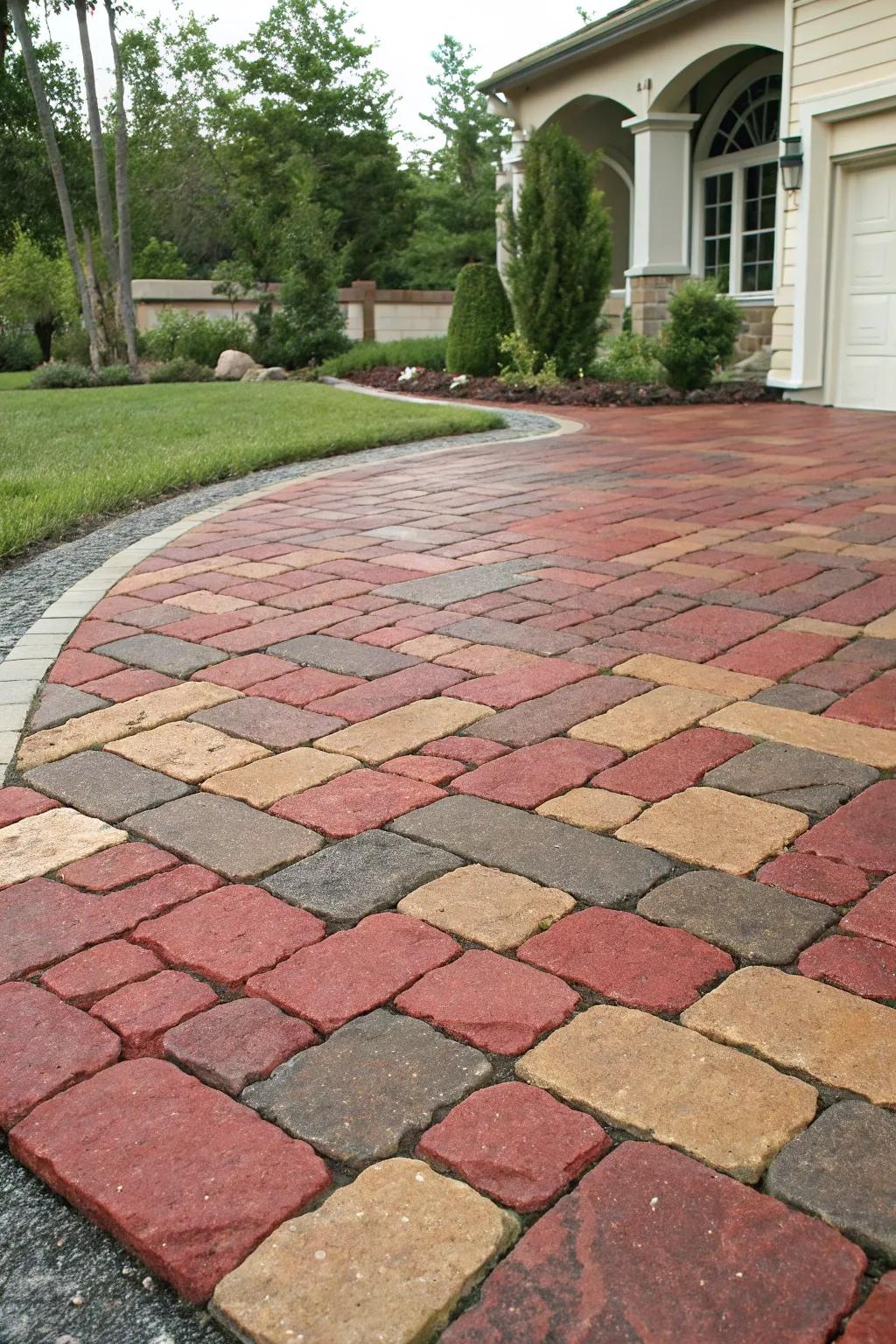 Bold colors for a standout driveway.