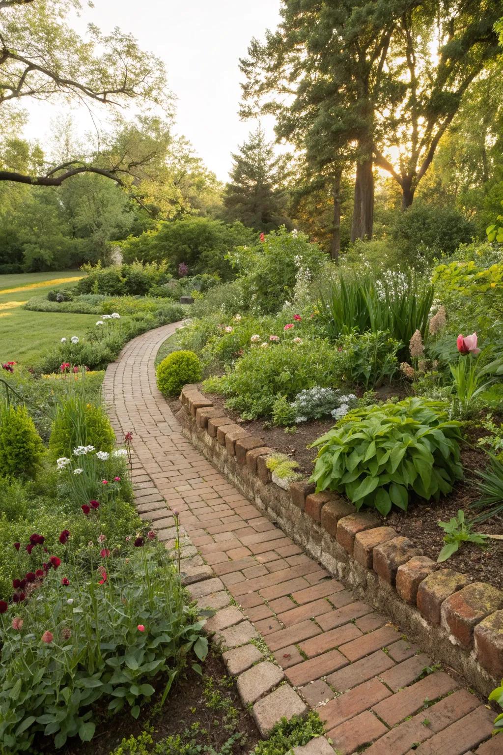 Seamless integration of bricks into the landscape.