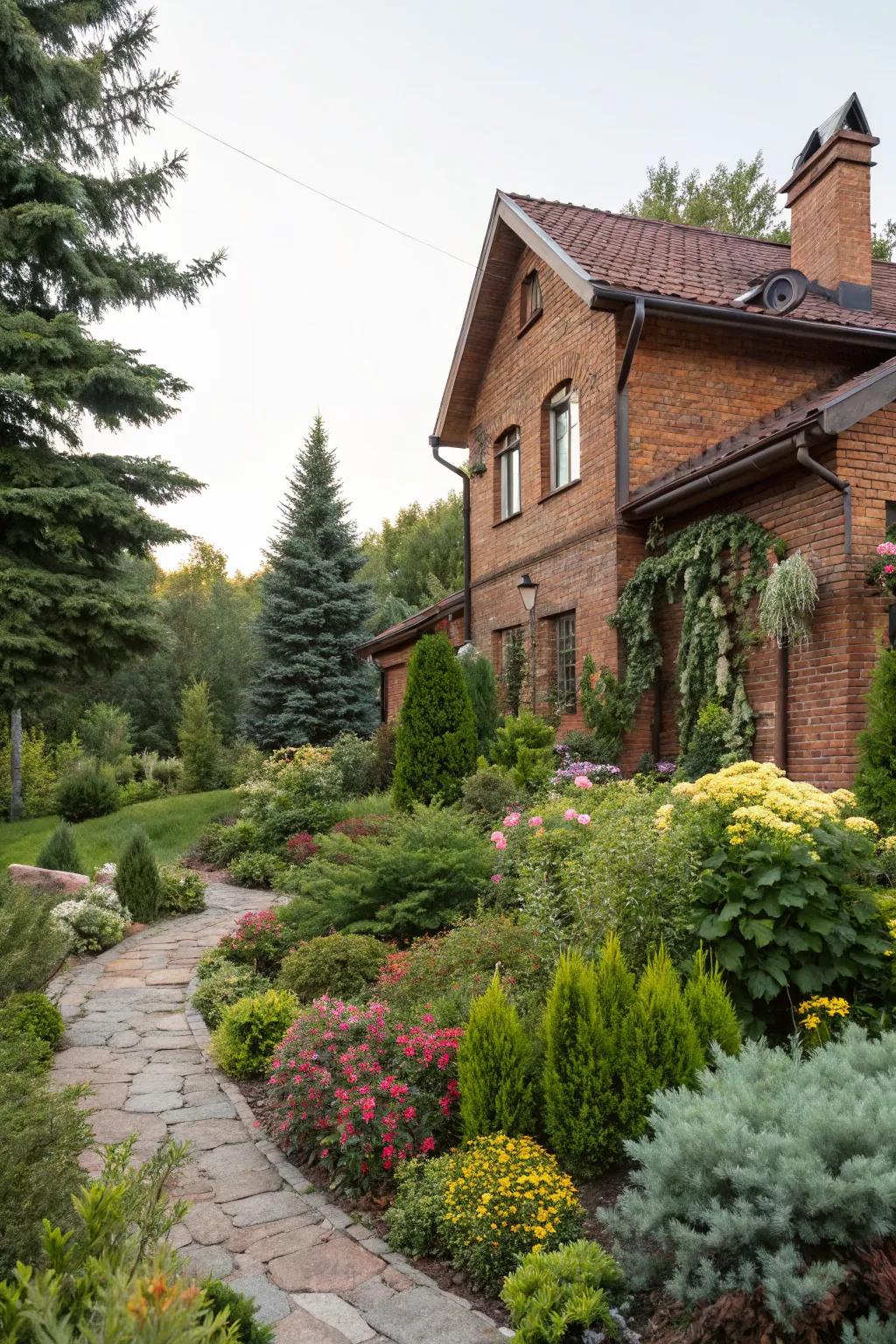 A diverse mix of plants ensures year-round beauty