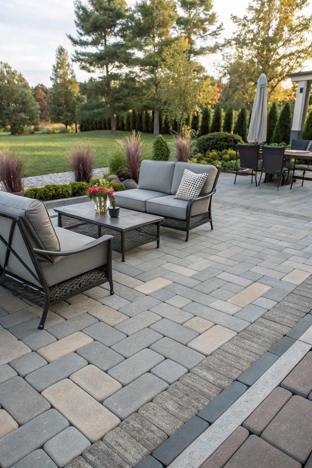 Stack bond patterns provide a clean and minimalist aesthetic.