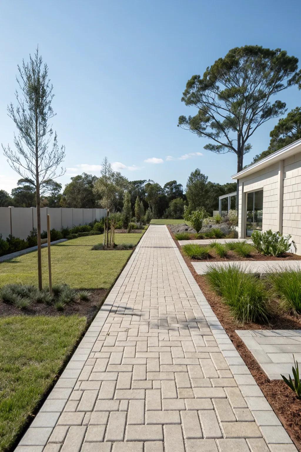 A modern minimalist walkway that exudes elegance.