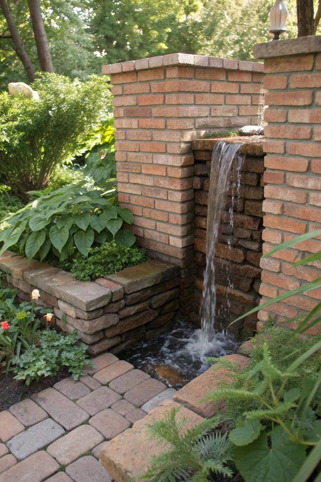 Maximize space with a cozy corner waterfall.