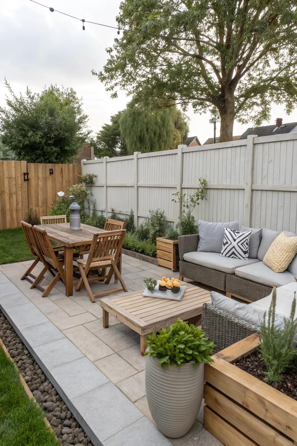 Efficient space use makes small backyards feel larger and more functional.