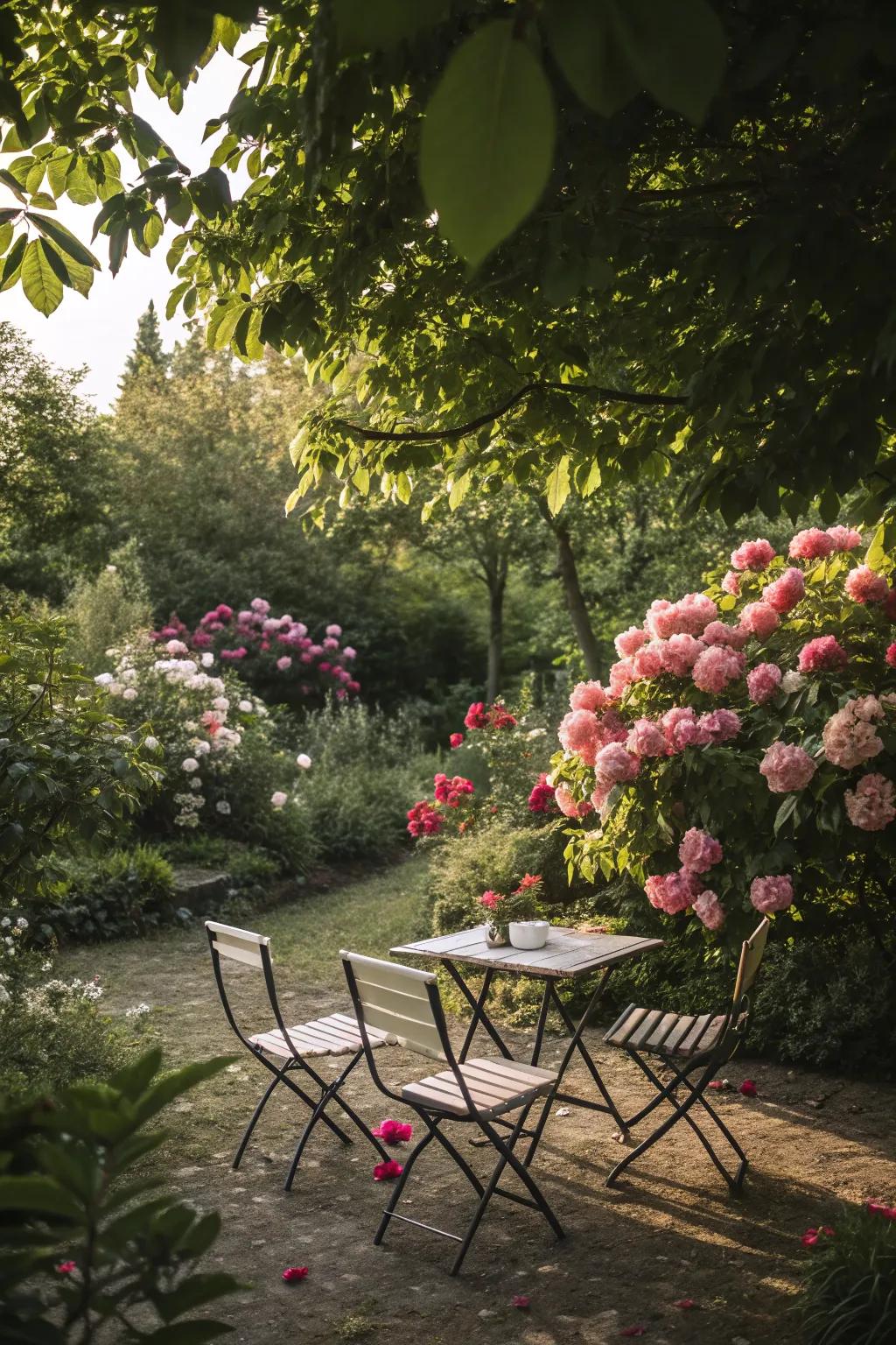 Folding furniture is perfect for adaptable garden seating.