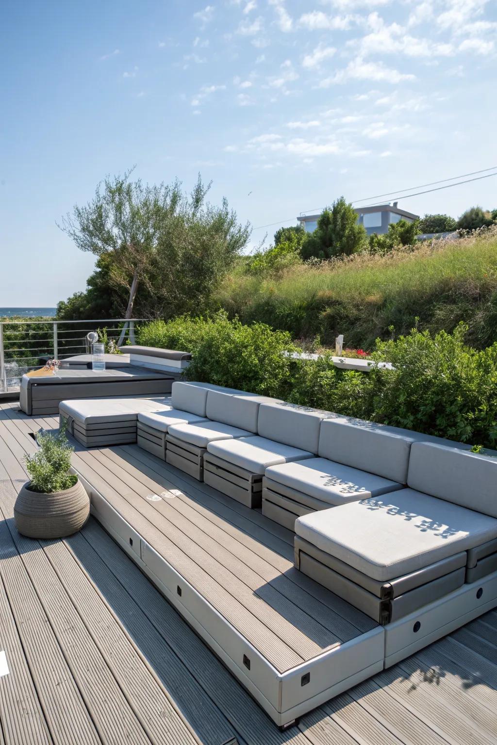 Modular seating adapts to your lifestyle and deck space.