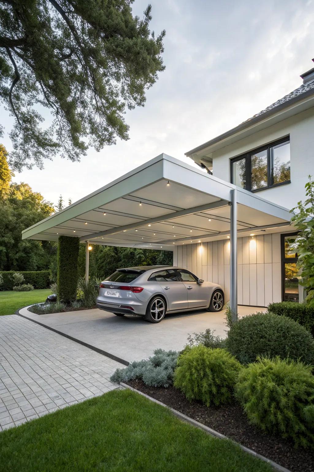 A sleek and functional carport canopy.