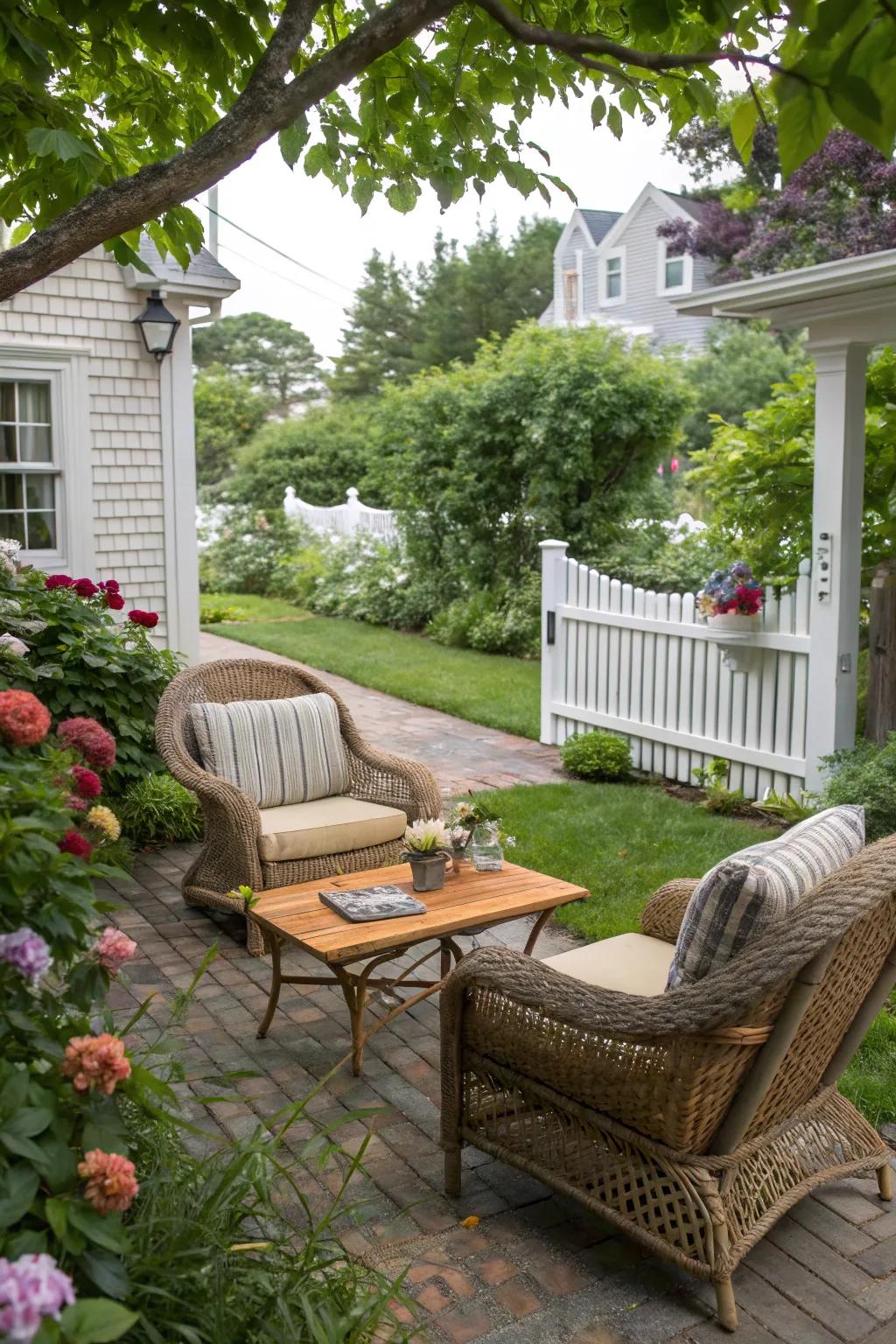 Relax and enjoy in a cozy outdoor seating area.