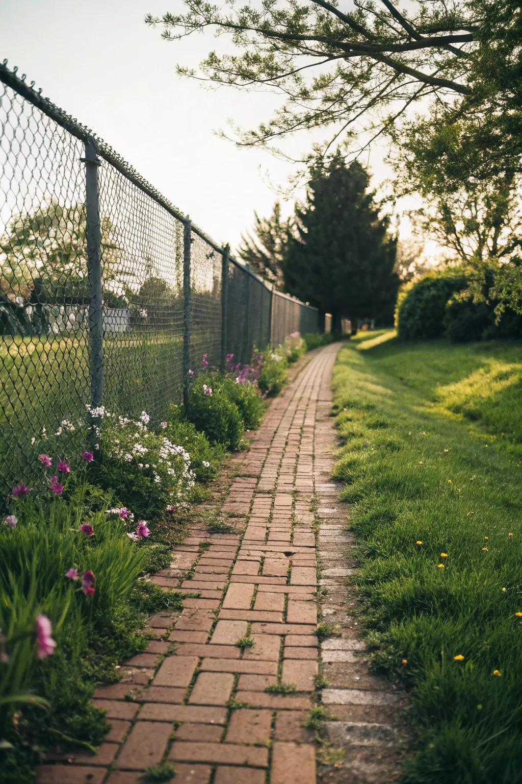 A brick path adds structure and style to your garden.