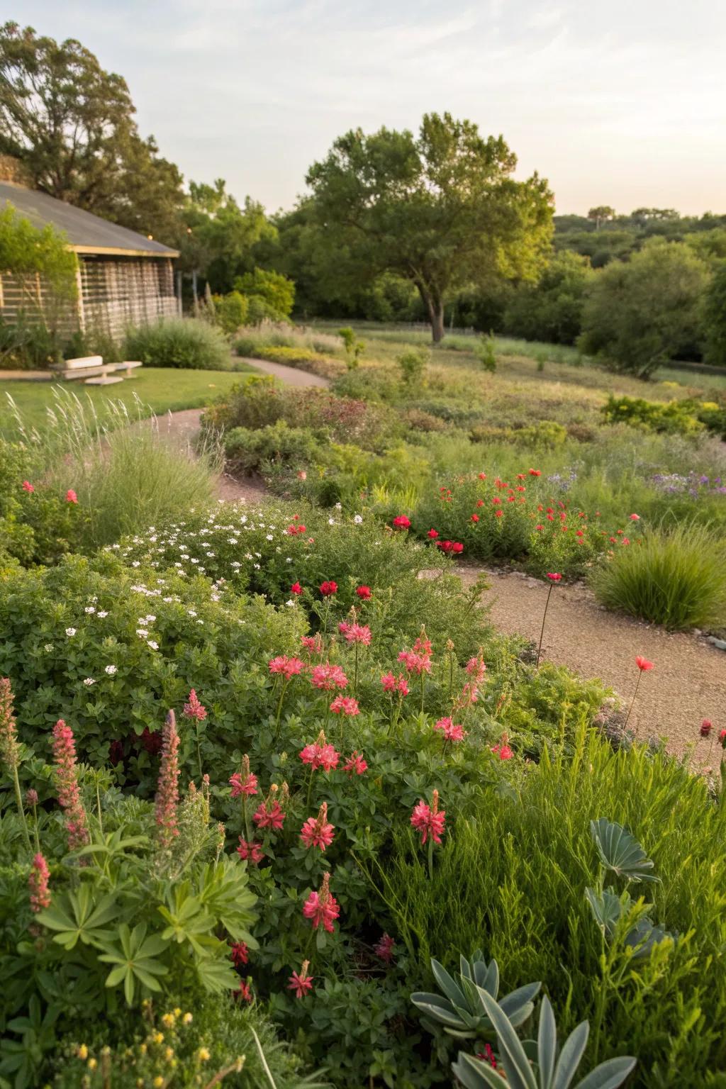 Native plants offer beauty and resilience without high maintenance costs.