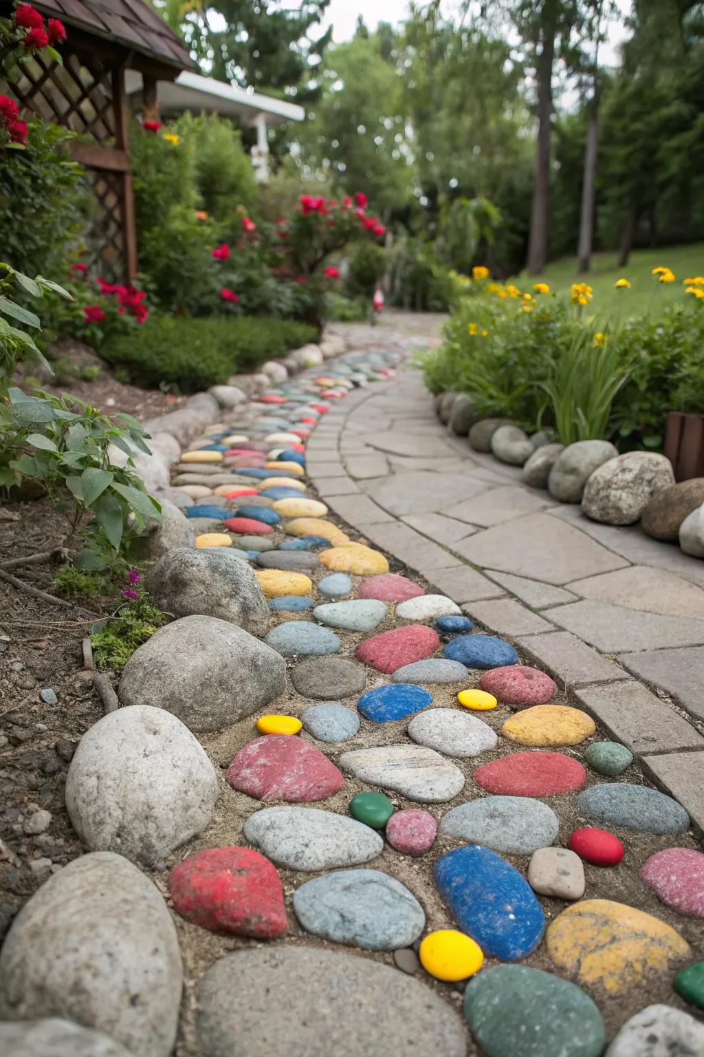 Decorative pebbles add personality to your pathways.