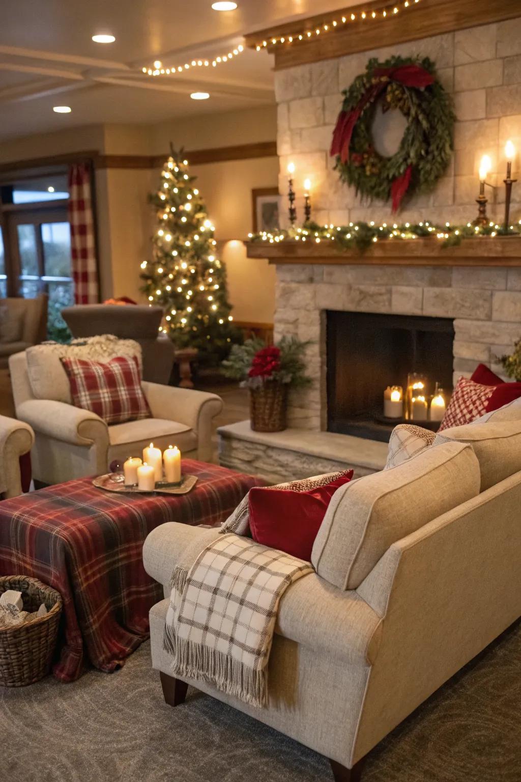 A cozy lounge perfect for holiday relaxation