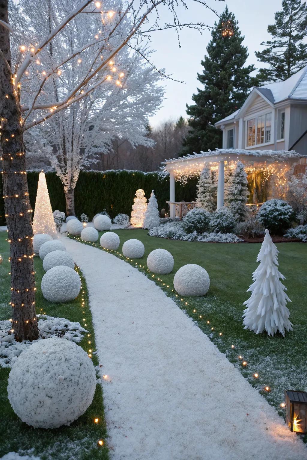 Create a magical winter wonderland on your lawn.