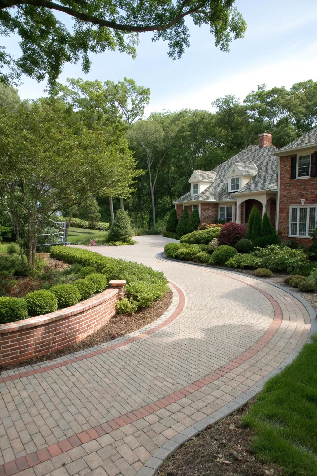 Brick aprons add elegance and structure to any driveway.
