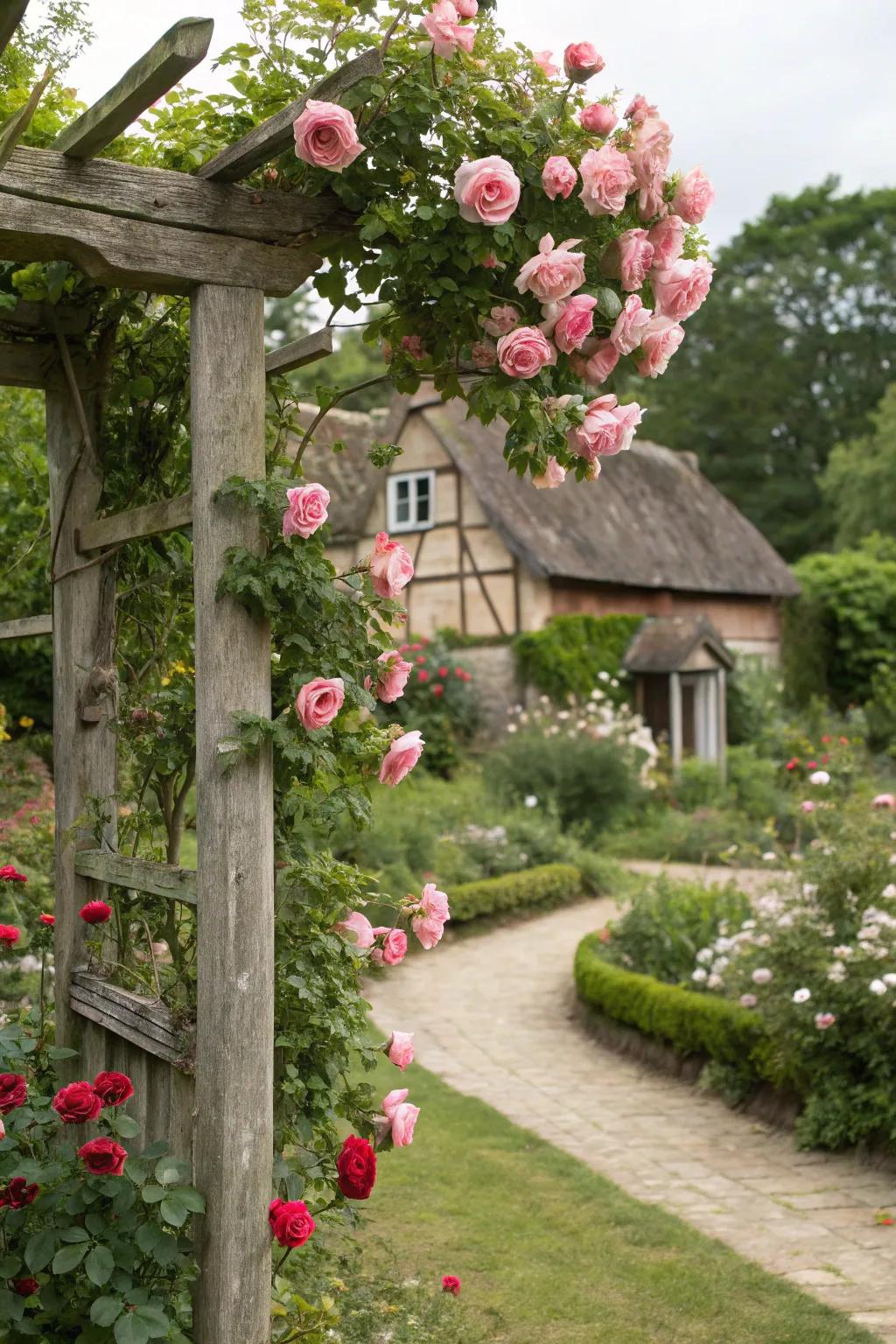 Embrace a natural, cottage-style vibe with freely growing roses.
