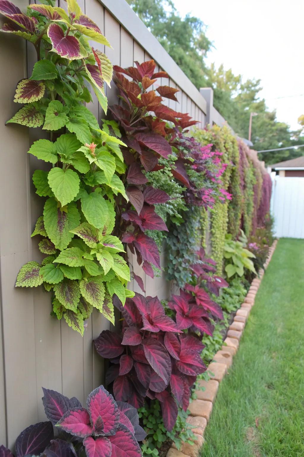 Turn walls into vibrant vertical gardens with coleus.