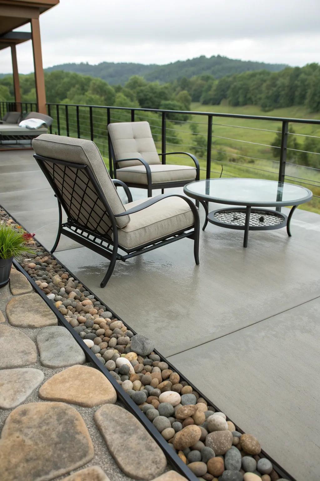 Stone accents add elegance to your deck.