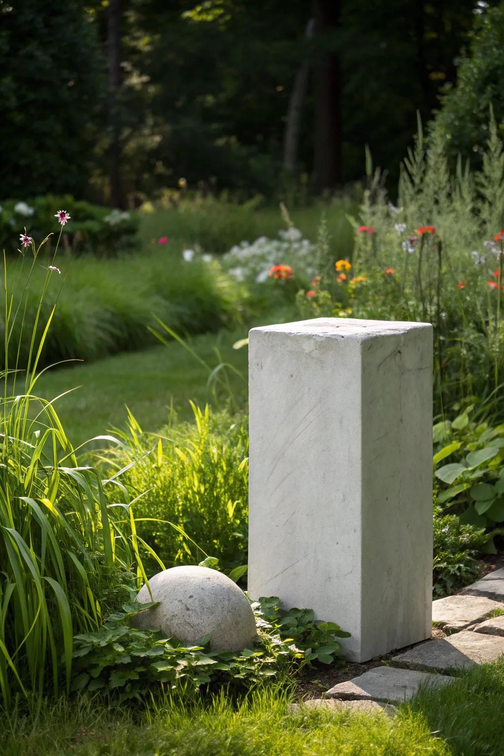 Modern art that complements the natural surroundings.