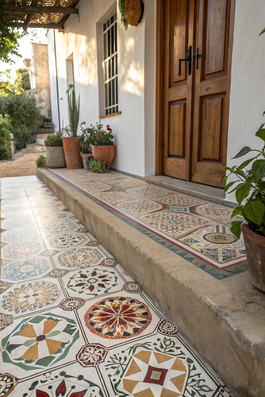 Patterned tiles can turn your porch into a statement piece.
