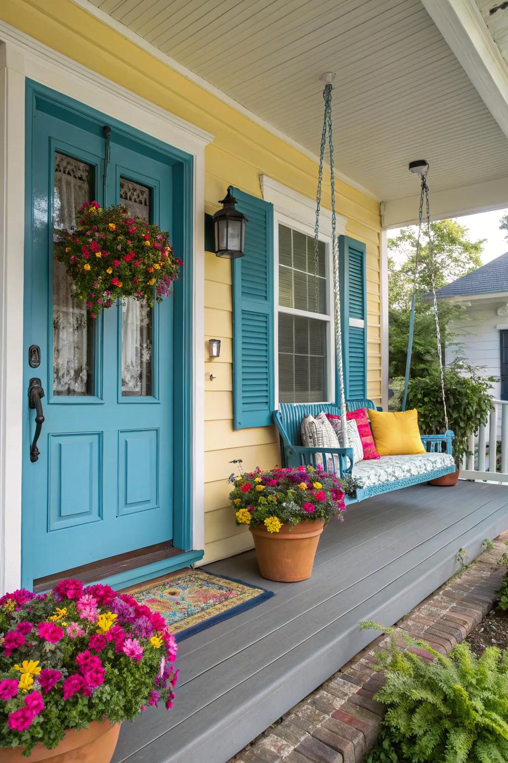 Make a statement with a bold front door color.