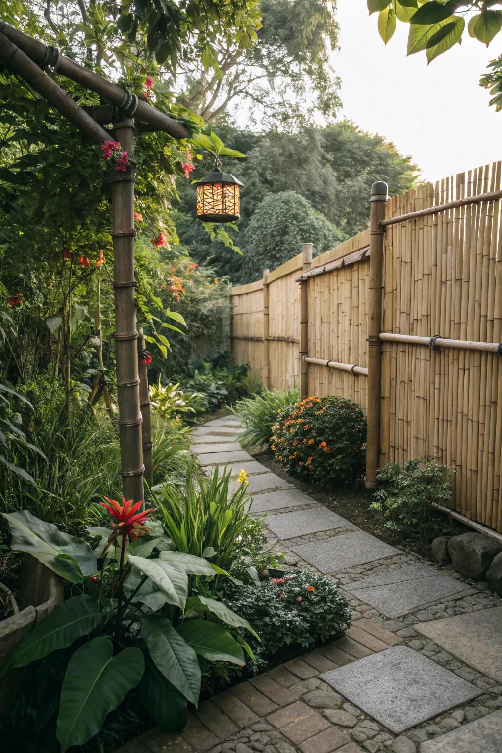 Bamboo fences provide a natural, zen-like touch.
