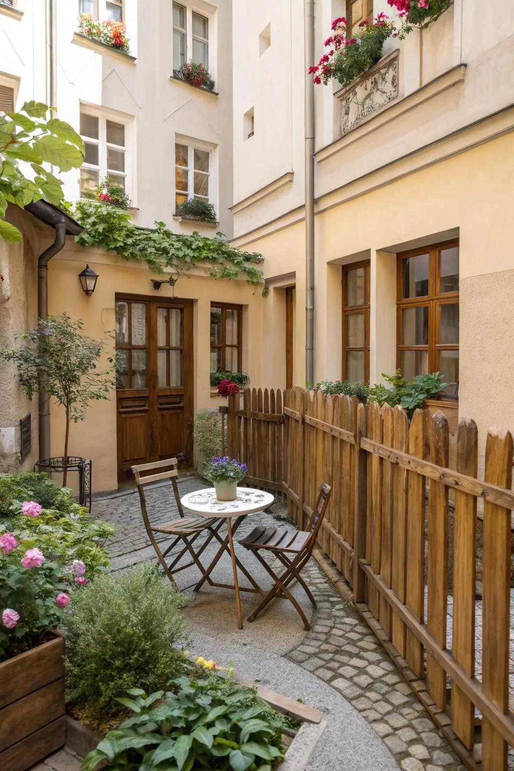 Fences can be part of functional outdoor living spaces.