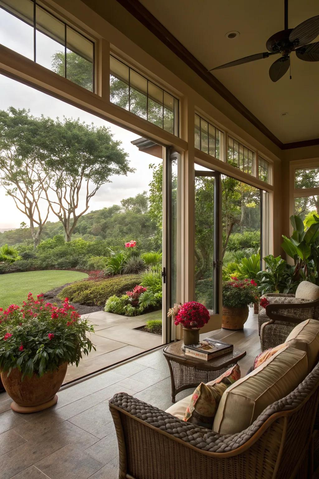 Seamless views connect the lanai with nature.
