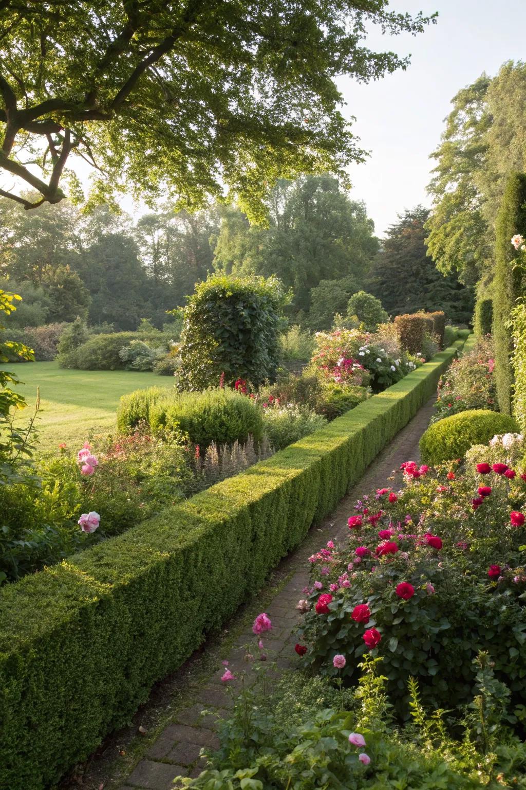 Grow natural privacy with lush hedges.