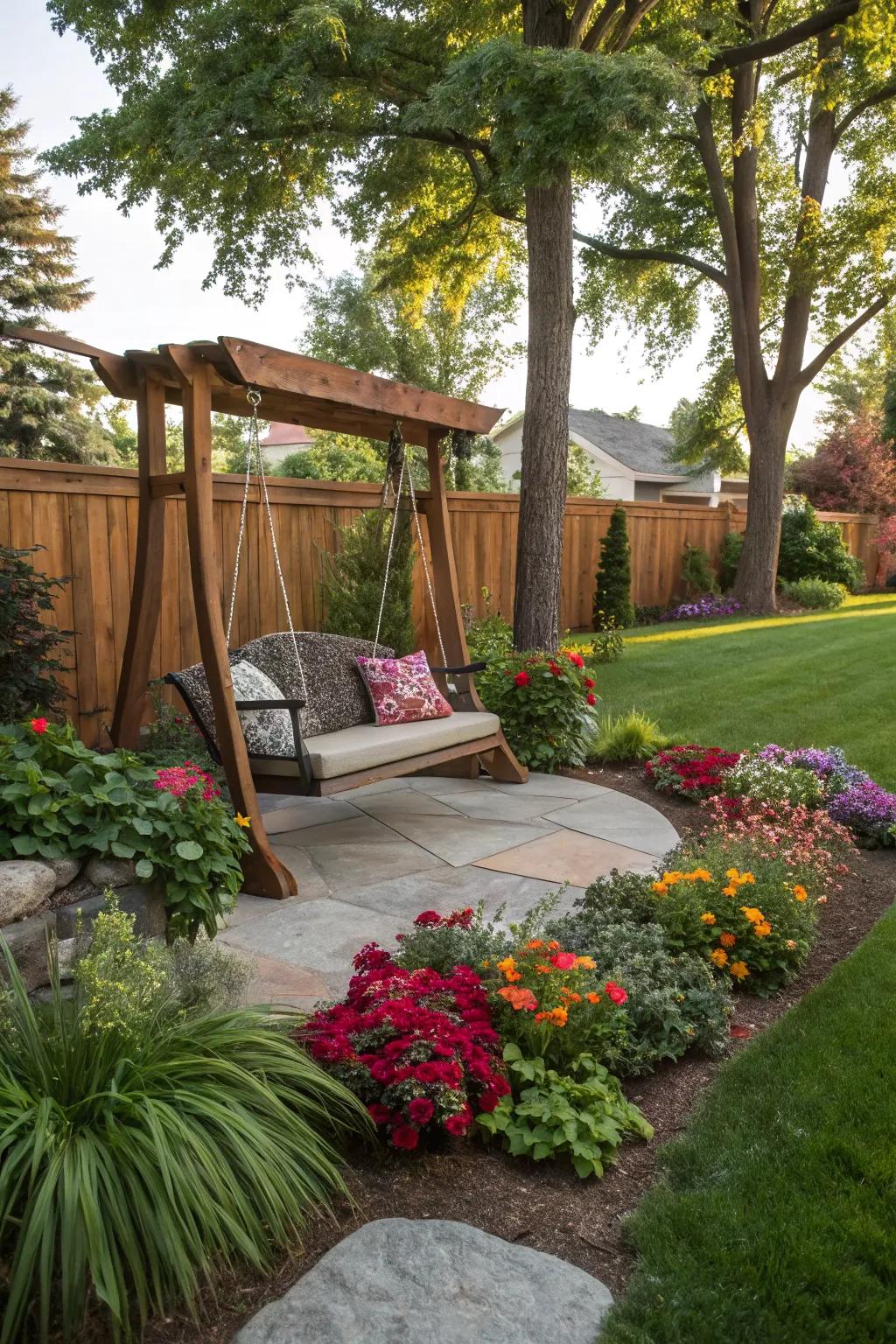 Unique swing seat designs add creativity to your backyard.