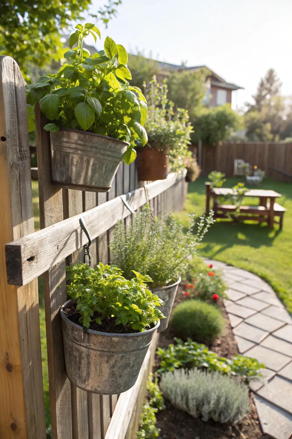 Vertical gardens add greenery and functionality to fences.