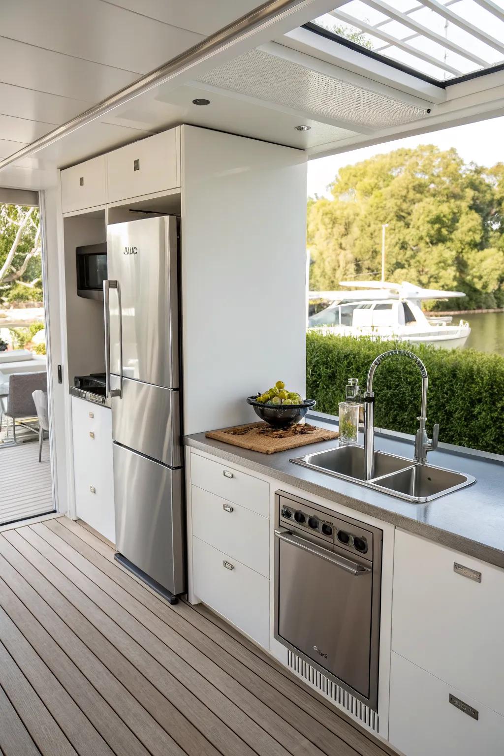 Modern appliances make outdoor cooking a breeze.