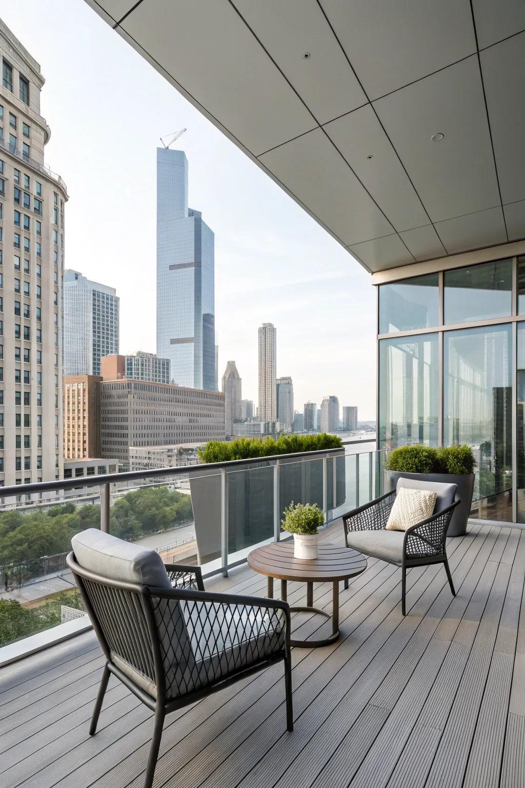 Aluminum decking adds a modern touch to your deck.