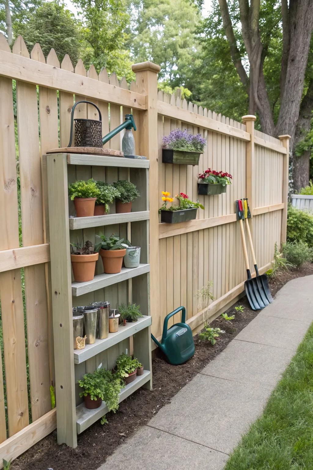 Functional fences provide privacy while maximizing storage space.