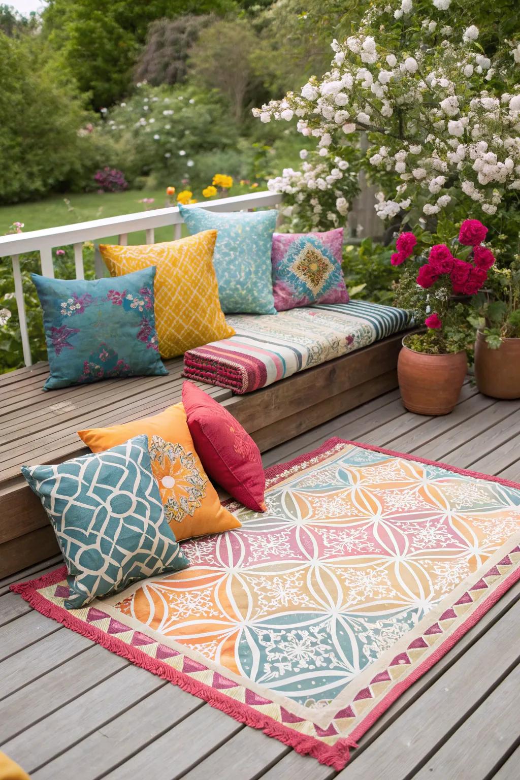 Outdoor accessories add personality and warmth to any deck.