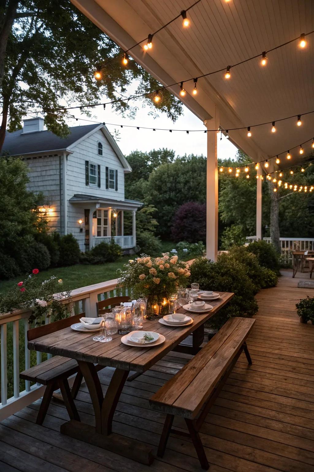 Dine under the stars with an outdoor dining delight.